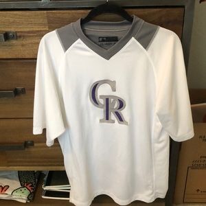Colorado Rockies baseball workout material shirt